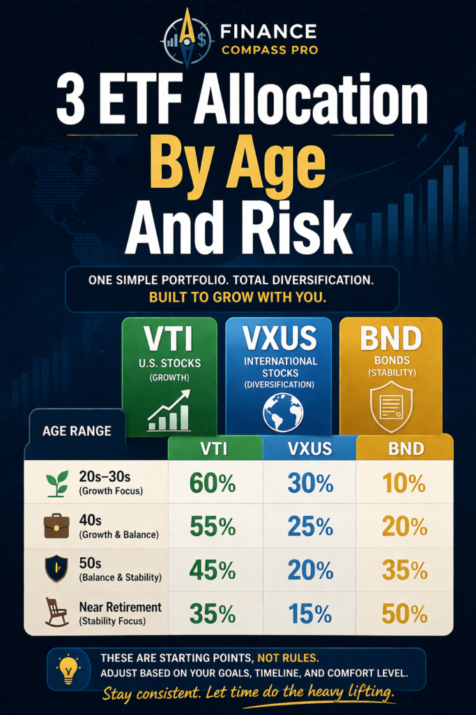 A Simple 3 ETF Allocation by Age and Risk Tolerance
