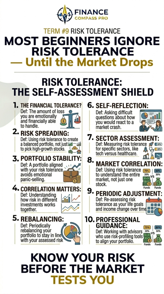 A personal finance pin about risk tolerance and why it matters before market volatility hits.